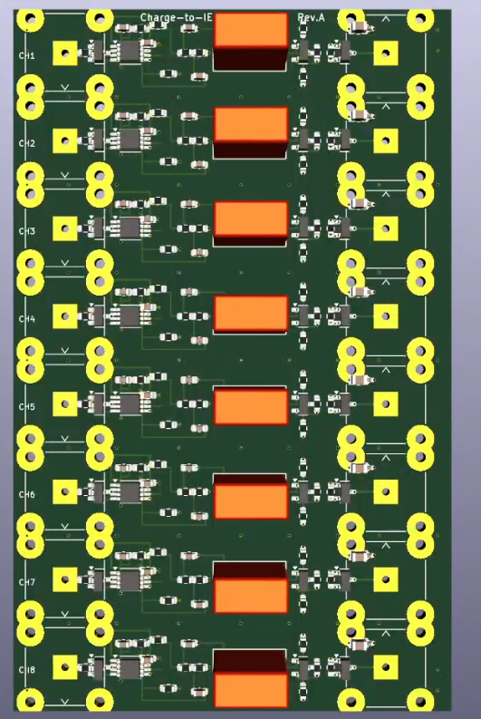 Super Low Current Noise IEPE Converter PCB 3D render